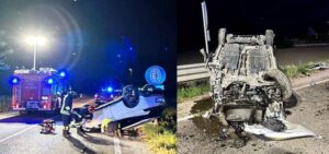 Sale, incidente nella notte: coinvolte due automobili
